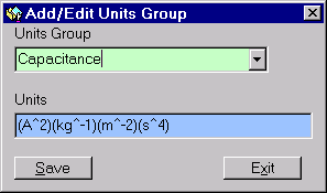 Add/Edit Groups Window